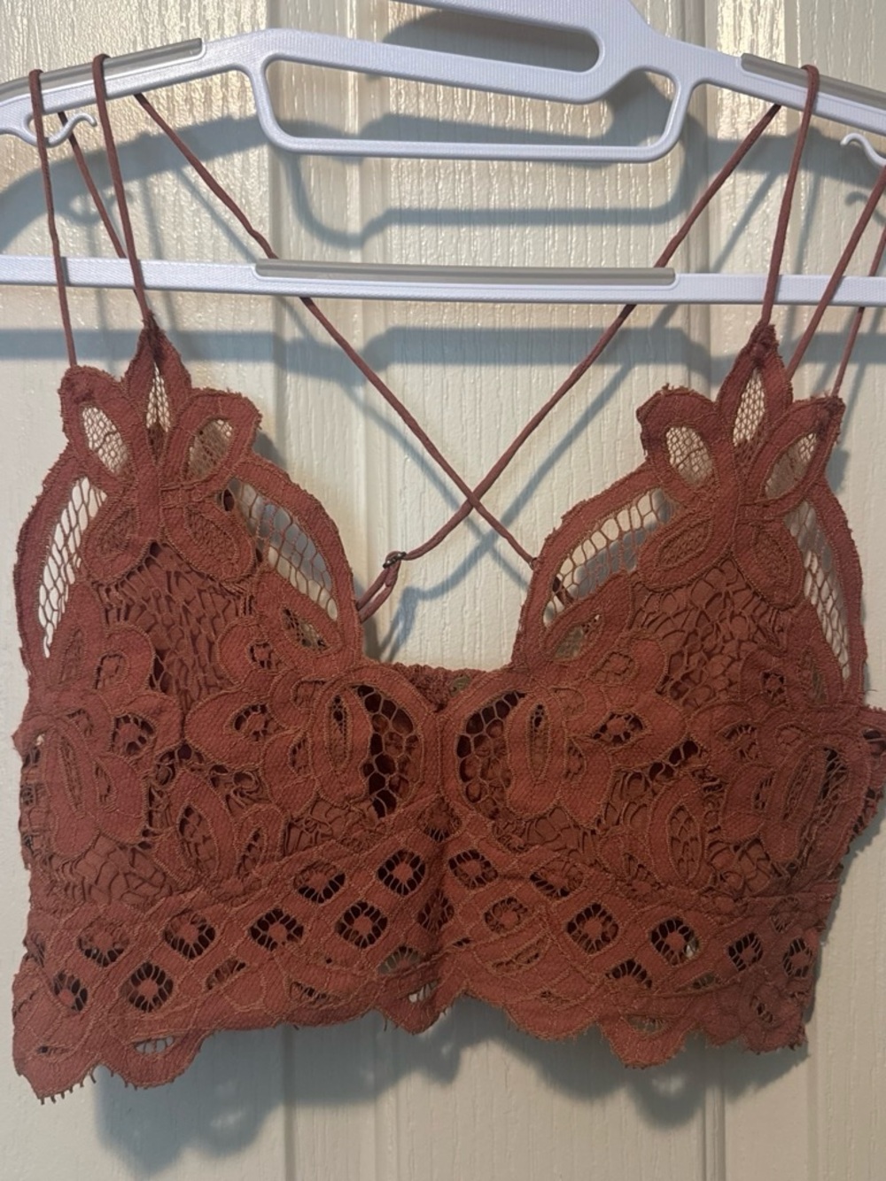 Floral Lace Bralette Crop Top in Dusty Rose